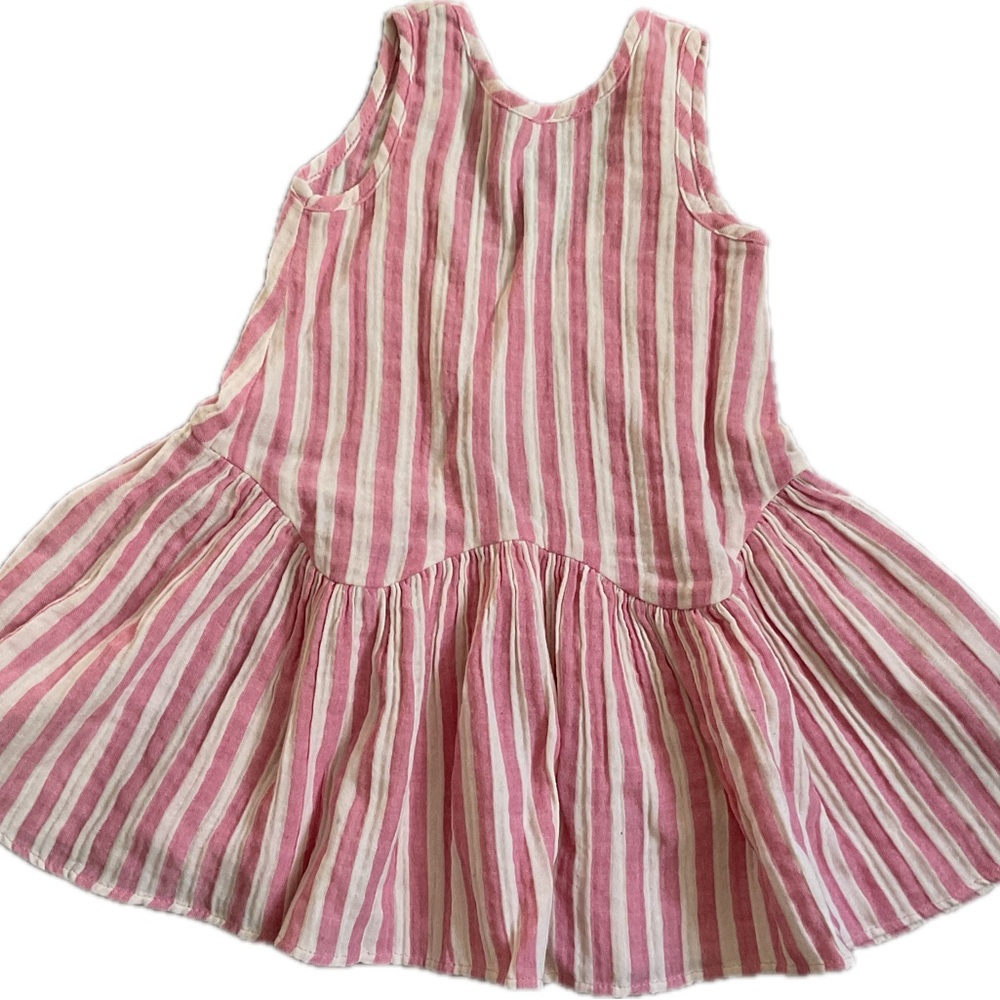 ZARA 12/18 Pink and White Striped dress